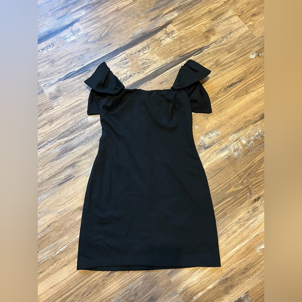 Wild Fable Women's Bow Short Sleeve Mini A-Line Dress, Black, Size XS